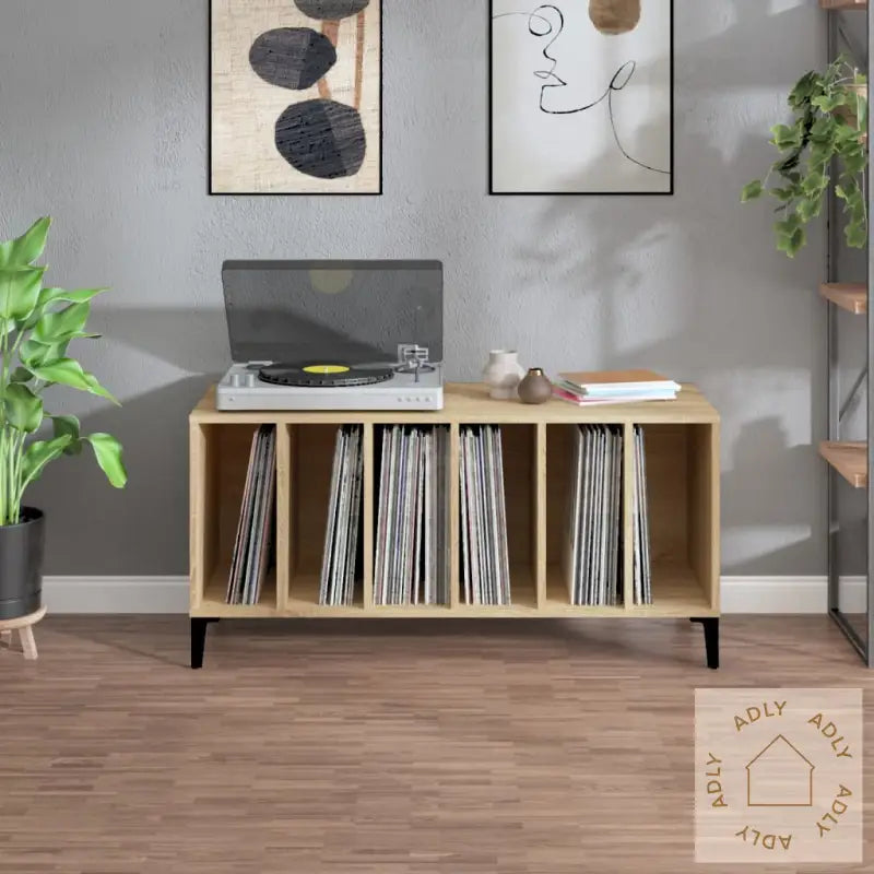 Hifi-Benk Sonoma Eik 100X38X48 Cm Konstruert Tre