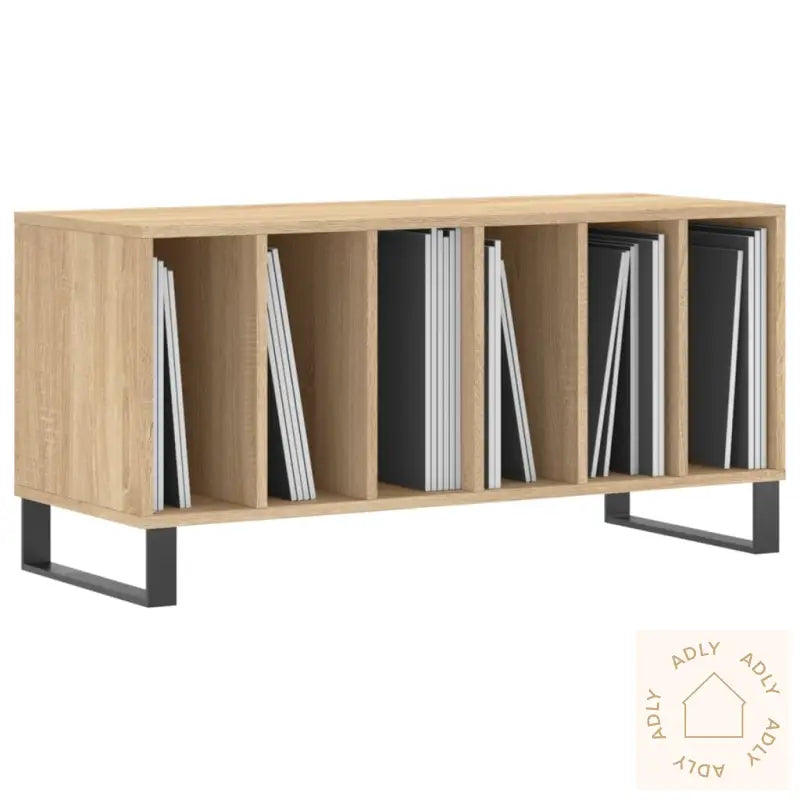 Hifi-Benk Sonoma Eik 100X38X48 Cm Konstruert Tre