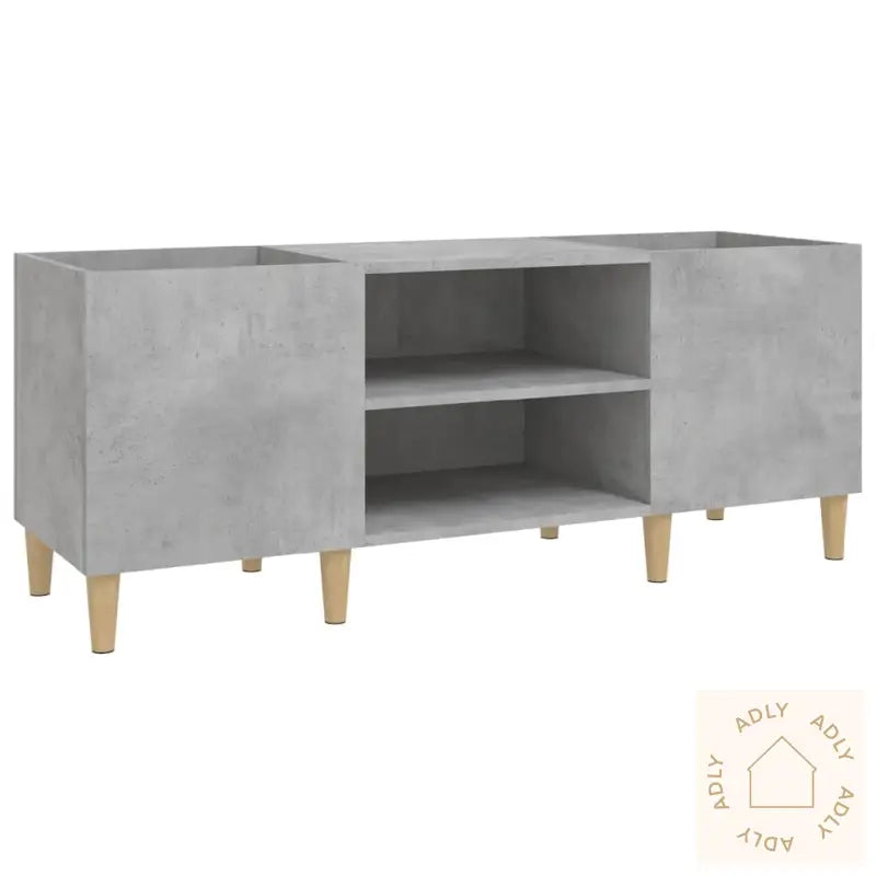 Hifi-Benk Betonggrå 121X38X48 Cm Konstruert Tre