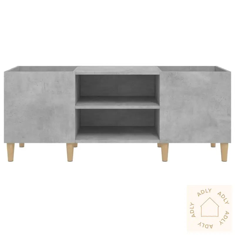 Hifi-Benk Betonggrå 121X38X48 Cm Konstruert Tre