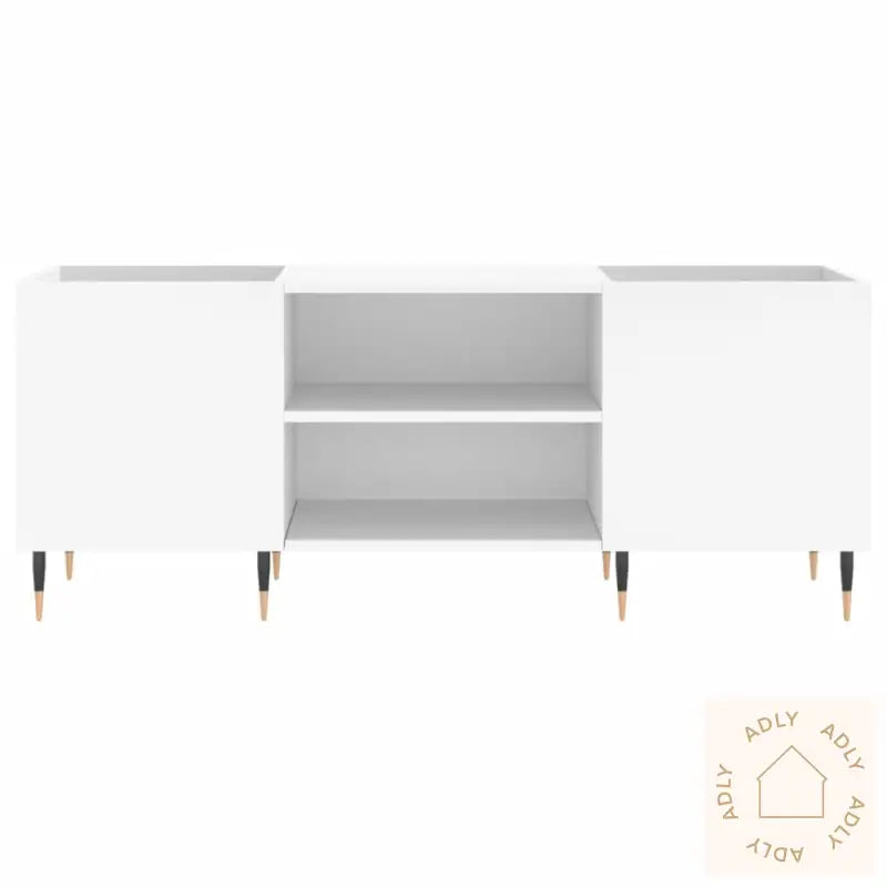 Hifi-Benk Hvit 121X38X48 Cm Konstruert Tre