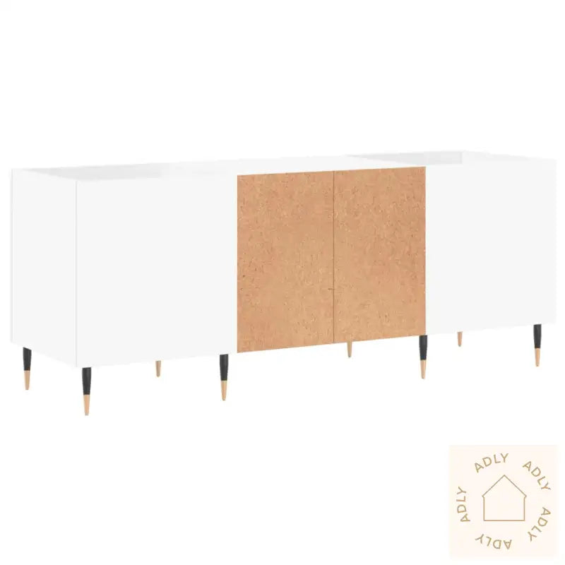 Hifi-Benk Hvit 121X38X48 Cm Konstruert Tre
