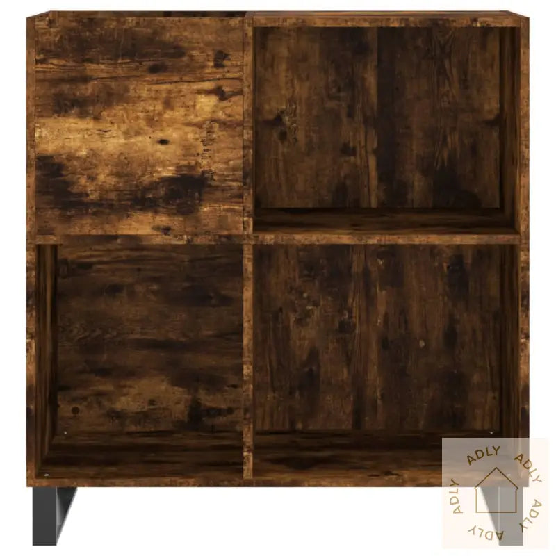Hifi-Benk Røkt Eik 84,5X38X89 Cm Konstruert Tre