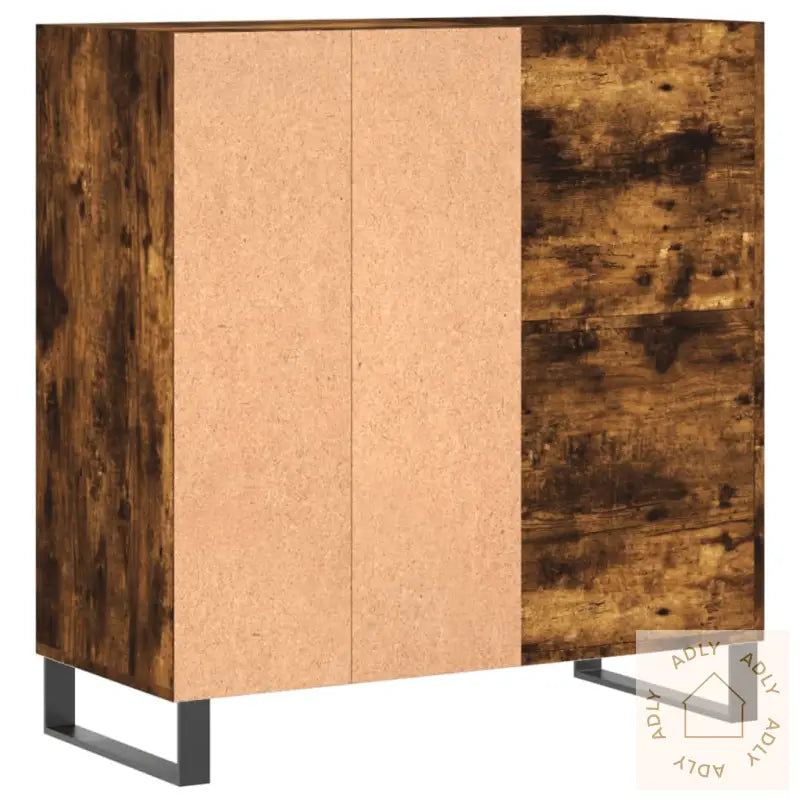 Hifi-Benk Røkt Eik 84,5X38X89 Cm Konstruert Tre