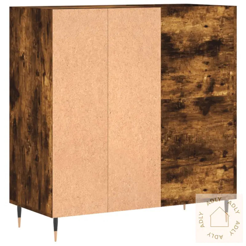 Hifi-Benk Røkt Eik 84,5X38X89 Cm Konstruert Tre