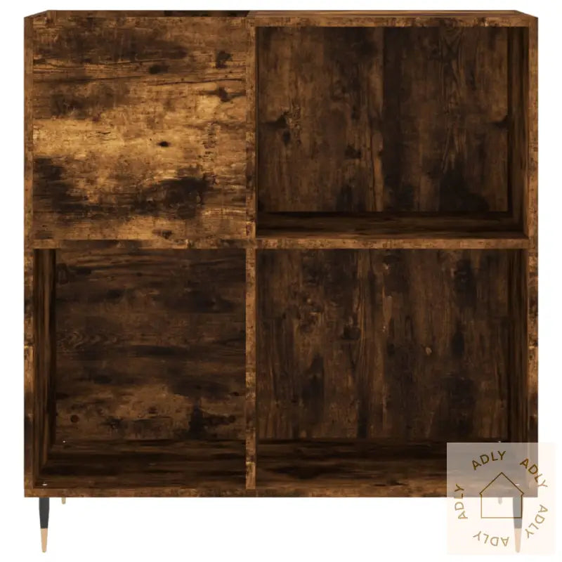 Hifi-Benk Røkt Eik 84,5X38X89 Cm Konstruert Tre