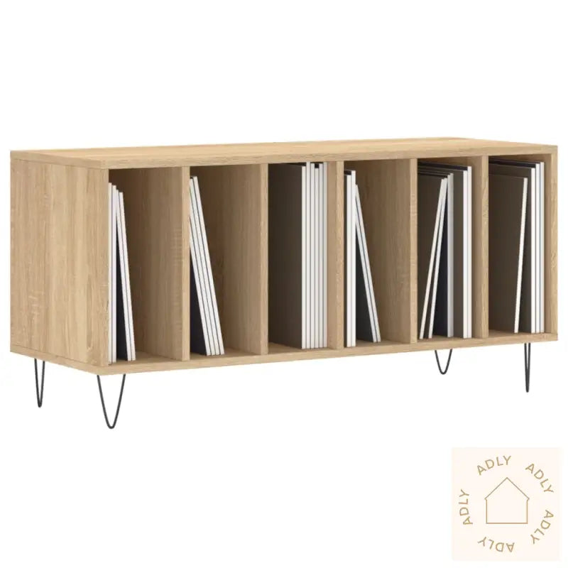 Hifi-Benk Sonoma Eik 100X38X48 Cm Konstruert Tre