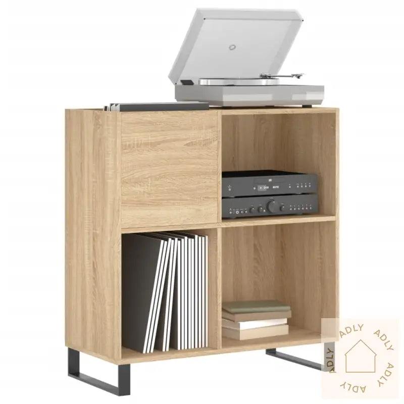 Hifi-Benk Sonoma Eik 84,5X38X89 Cm Konstruert Tre