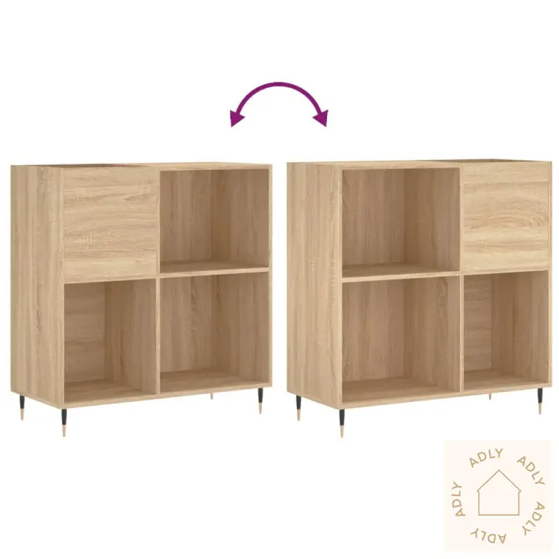 Hifi-Benk Sonoma Eik 84,5X38X89 Cm Konstruert Tre