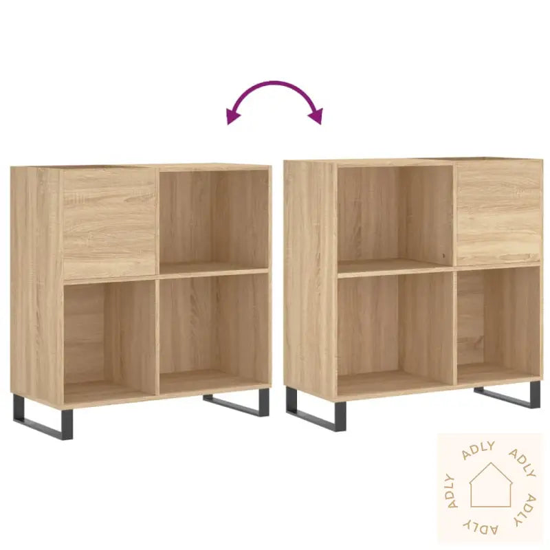 Hifi-Benk Sonoma Eik 84,5X38X89 Cm Konstruert Tre