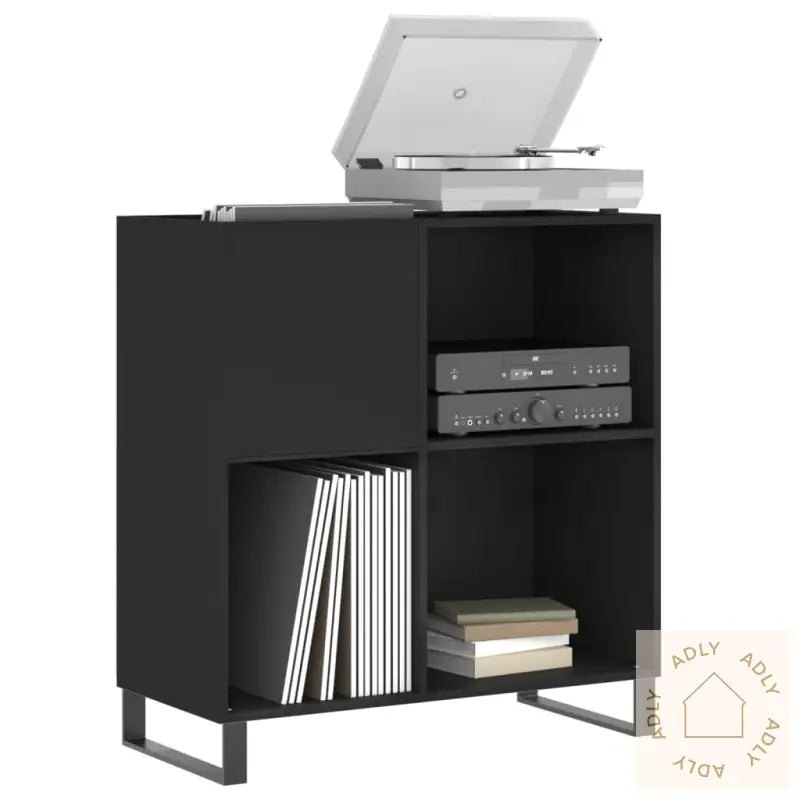Hifi-Benk Svart 84,5X38X89 Cm Konstruert Tre