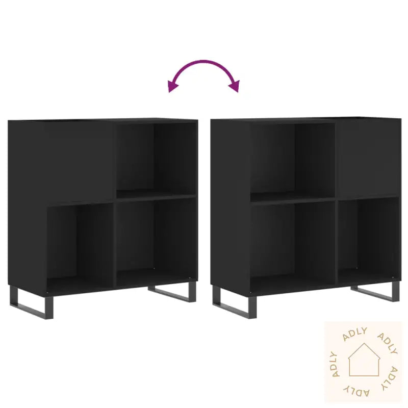 Hifi-Benk Svart 84,5X38X89 Cm Konstruert Tre