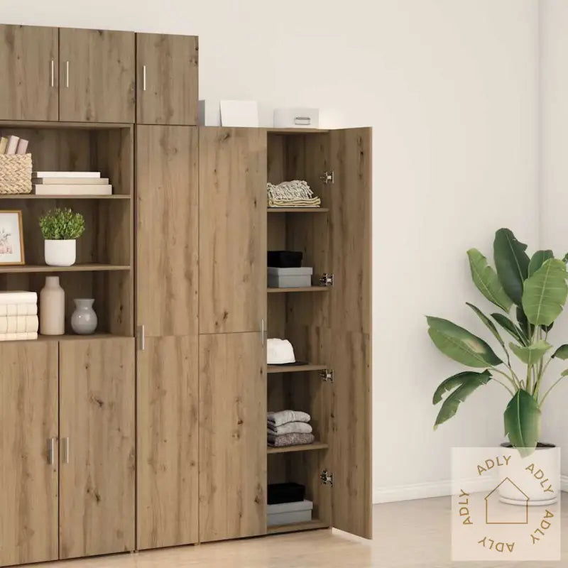 Highboard Artisan Oak 70X42.5X185 Cm Konstruert Tre