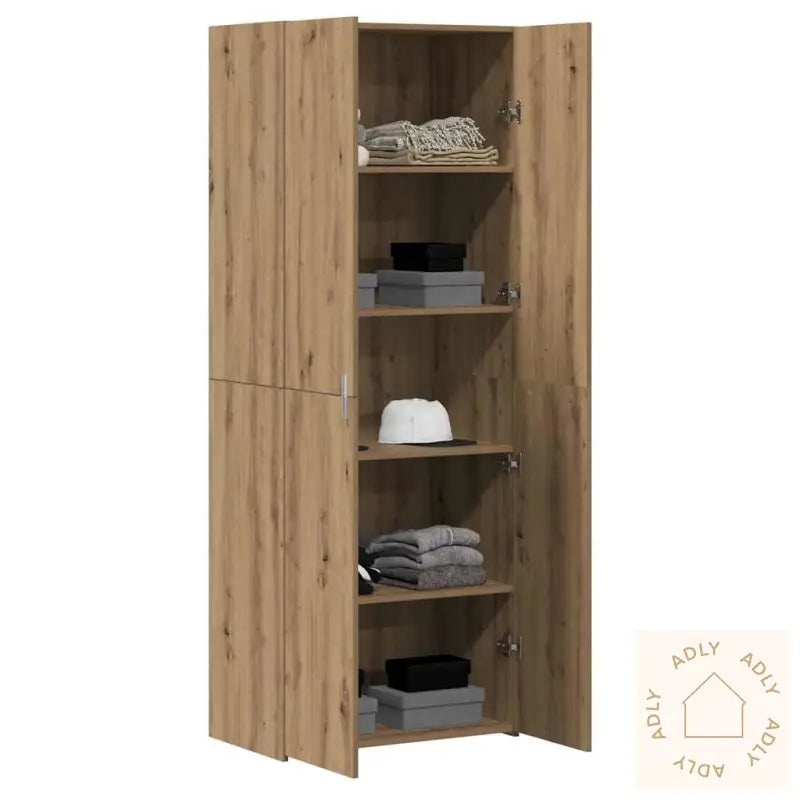 Highboard Artisan Oak 70X42.5X185 Cm Konstruert Tre