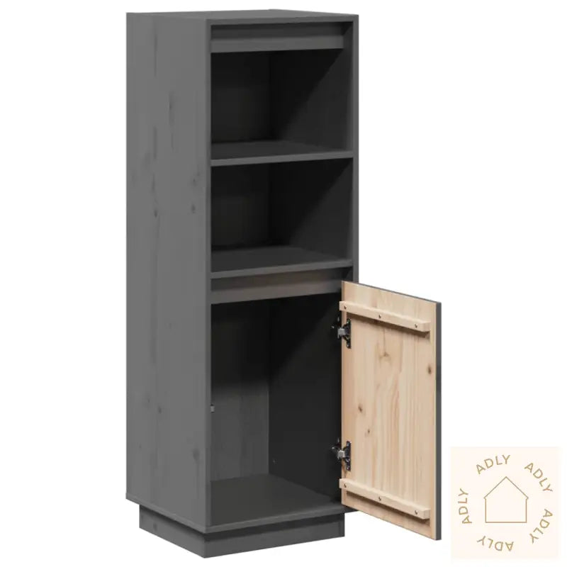 Highboard Grå 37X34X110 Cm Heltre Furu