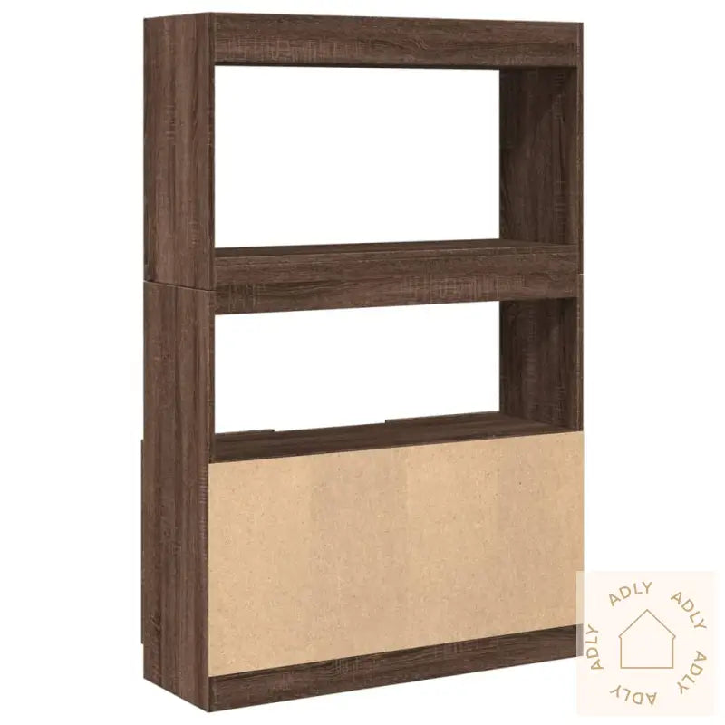 Highboard Brun Eik 92X33X140 Cm Konstruert Tre