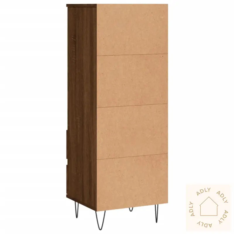 Highboard Brun Eik 40X36X110 Cm Konstruert Tre