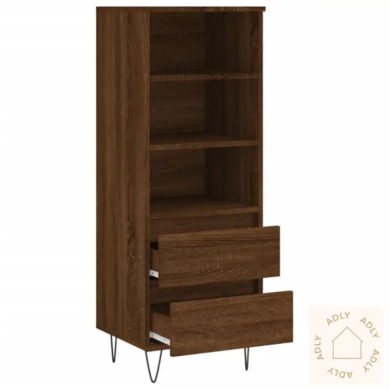 Highboard Brun Eik 40X36X110 Cm Konstruert Tre