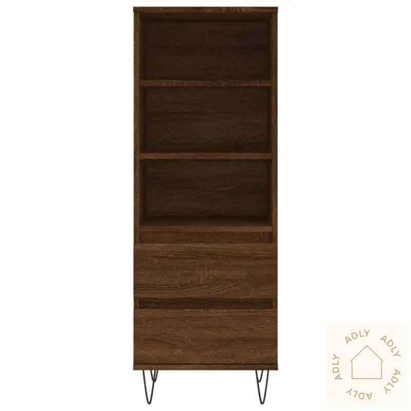 Highboard Brun Eik 40X36X110 Cm Konstruert Tre