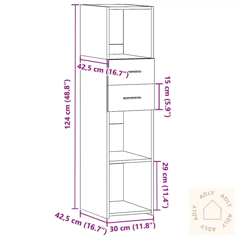 Hylle Brun Eik 30X42,5X124 Cm Konstruert Tre