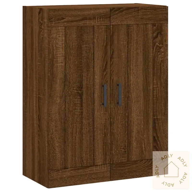 Highboard Brun Eik 69,5X34X180 Cm Konstruert Tre