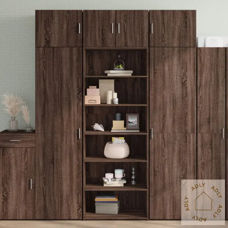 Hylle Brun Eik 70X41X185 Cm Konstruert Tre