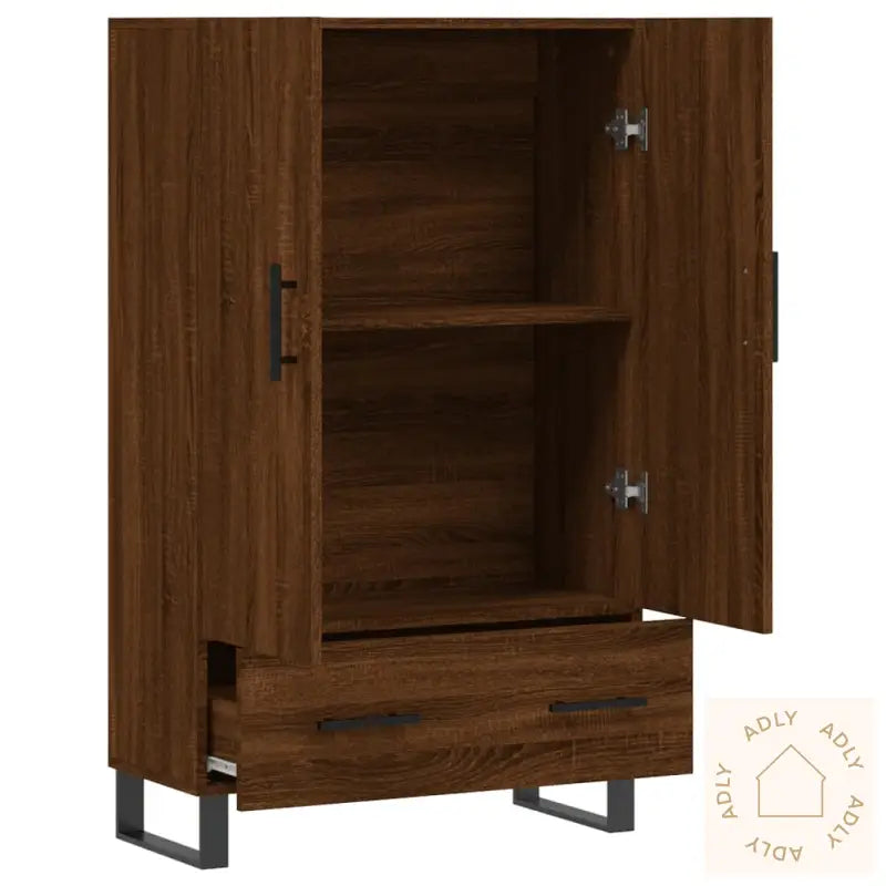 Highboard Brun Eik 69,5X31X115 Cm Konstruert Tre