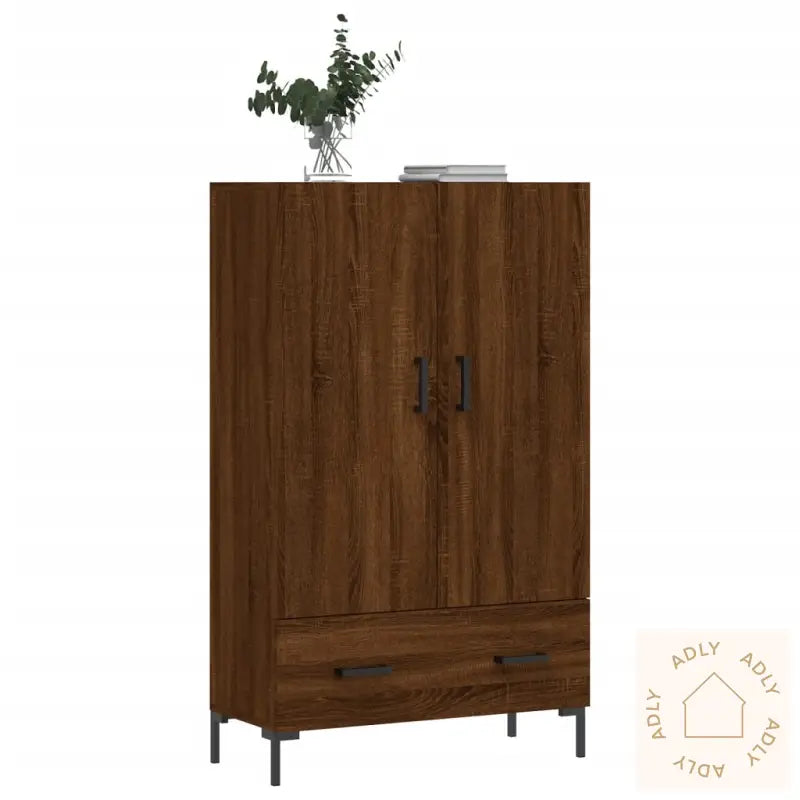 Highboard Brun Eik 69,5X31X115 Cm Konstruert Tre