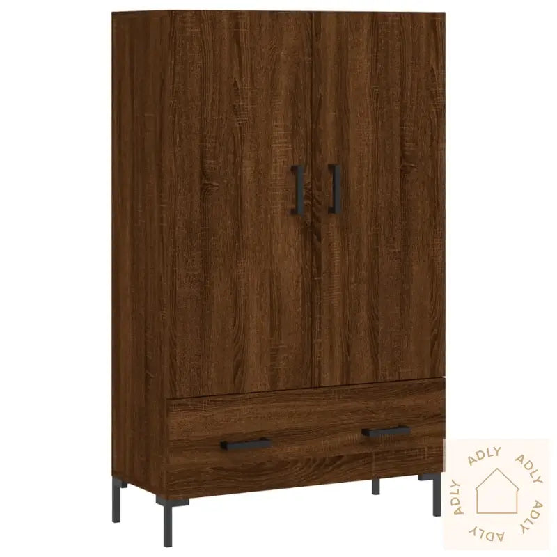 Highboard Brun Eik 69,5X31X115 Cm Konstruert Tre