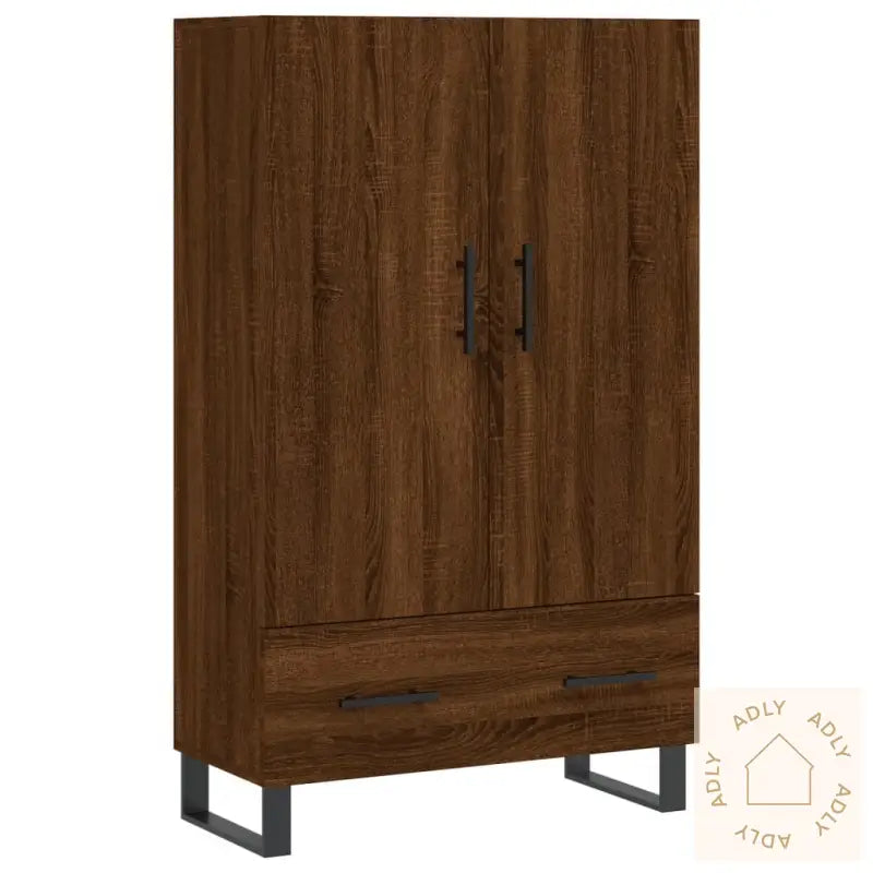 Highboard Brun Eik 69,5X31X115 Cm Konstruert Tre