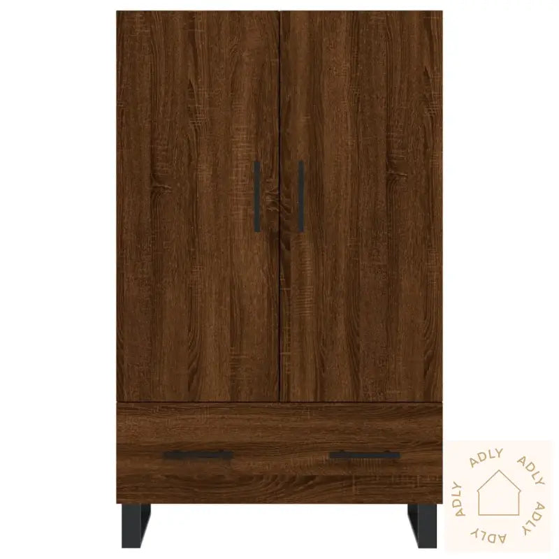 Highboard Brun Eik 69,5X31X115 Cm Konstruert Tre