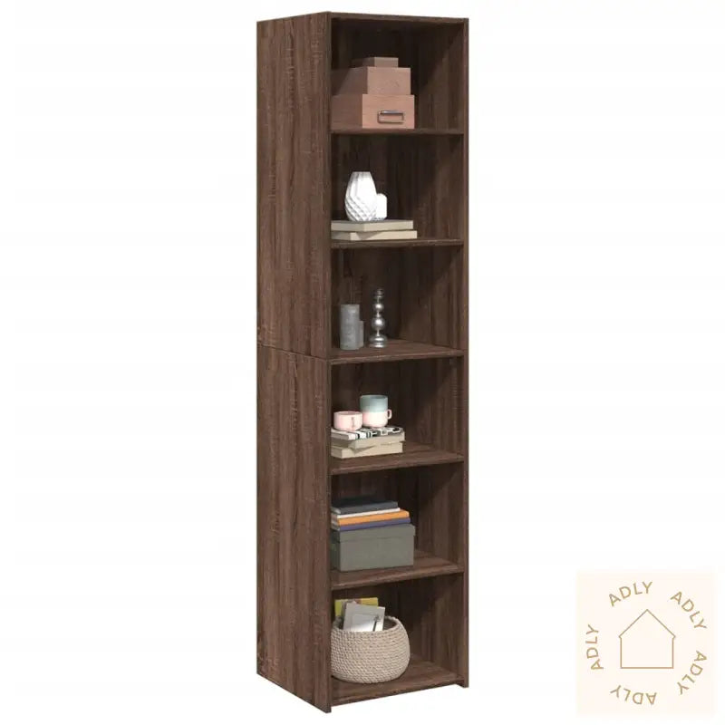 Highboard Brun Eik 45X41X185 Cm Konstruert Tre