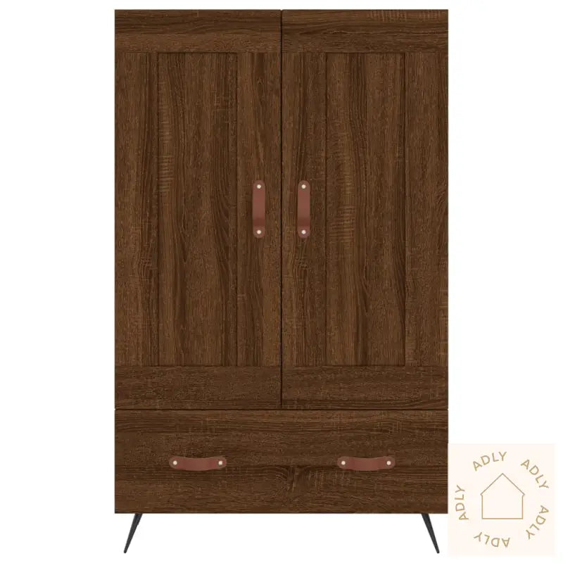 Highboard Brun Eik 69,5X31X115 Cm Konstruert Tre