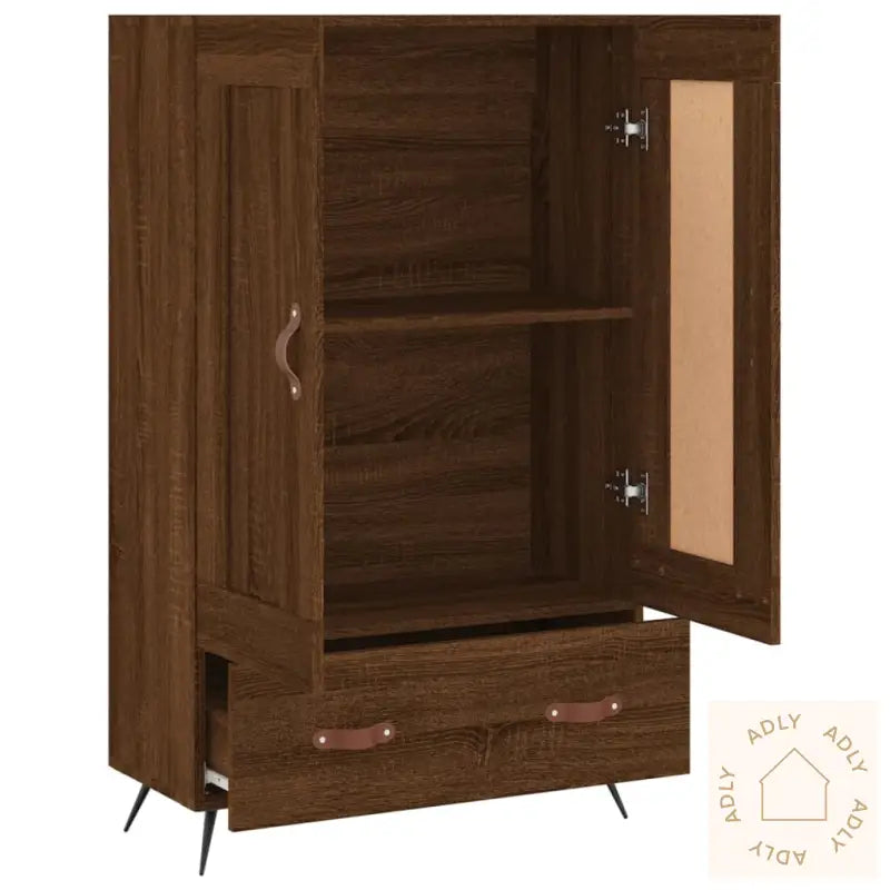 Highboard Brun Eik 69,5X31X115 Cm Konstruert Tre