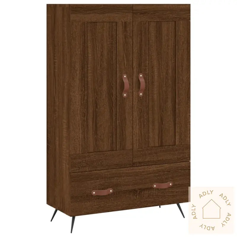 Highboard Brun Eik 69,5X31X115 Cm Konstruert Tre