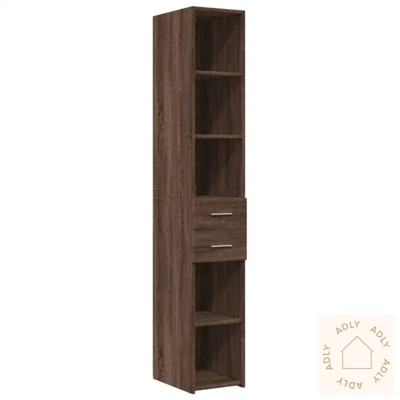 Hylle Brun Eik 30X42,5X185 Cm Konstruert Tre