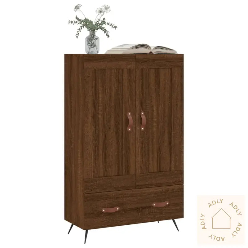Highboard Brun Eik 69,5X31X115 Cm Konstruert Tre