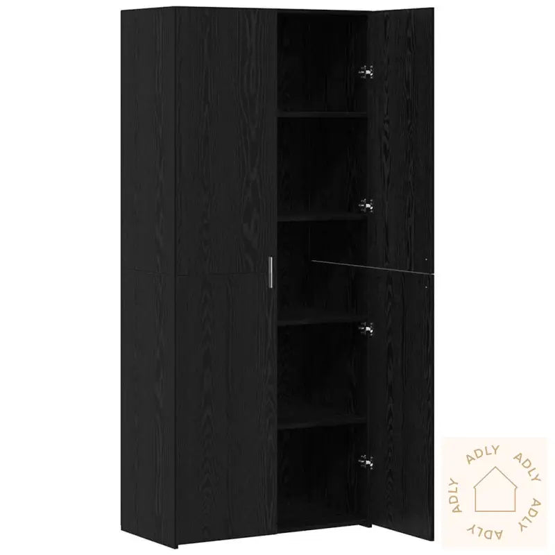 Highboard Svart Eik 40X42.5X185 Cm Treverk