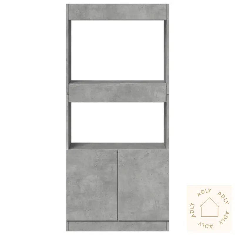 Highboard Betonggrå 63X33X140 Cm Konstruert Tre