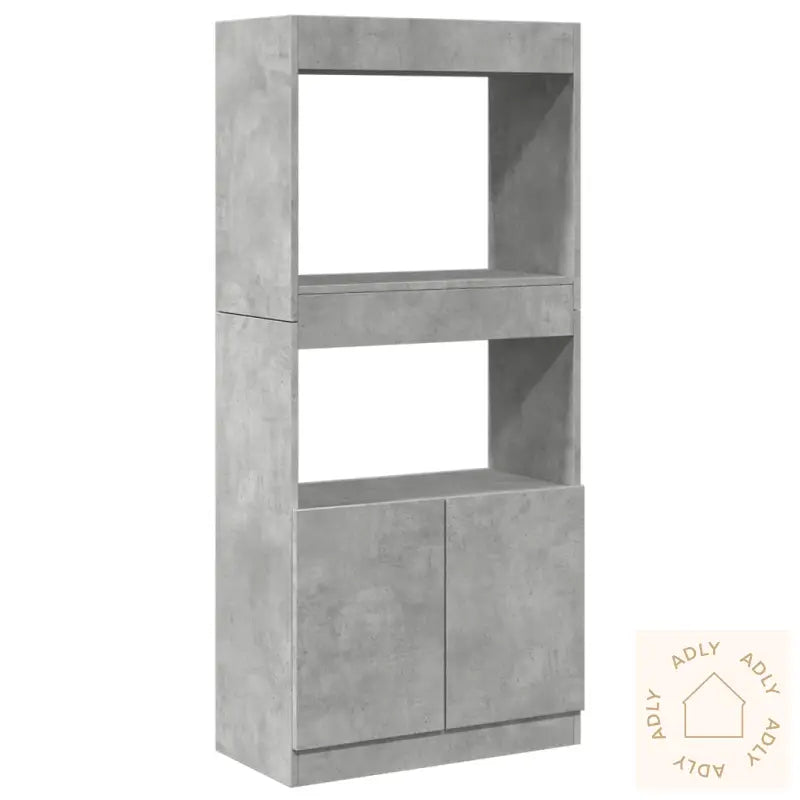 Highboard Betonggrå 63X33X140 Cm Konstruert Tre