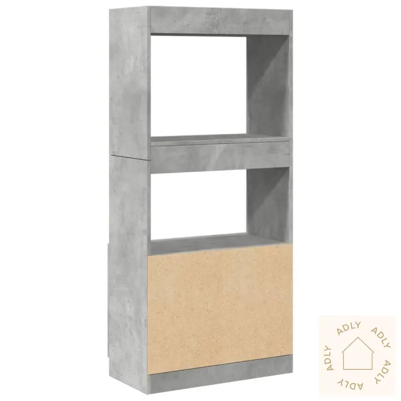 Highboard Betonggrå 63X33X140 Cm Konstruert Tre