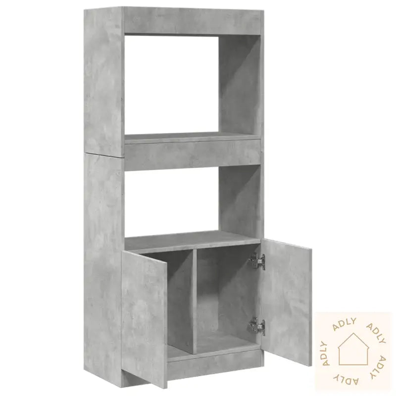 Highboard Betonggrå 63X33X140 Cm Konstruert Tre