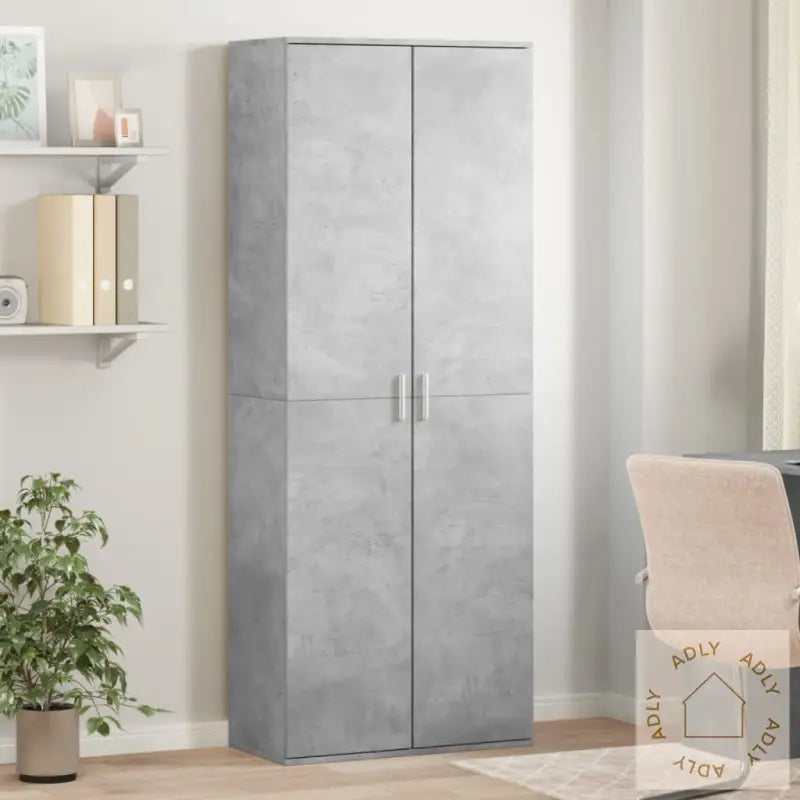Highboard Betonggrå 70X35X180 Cm Konstruert Tre