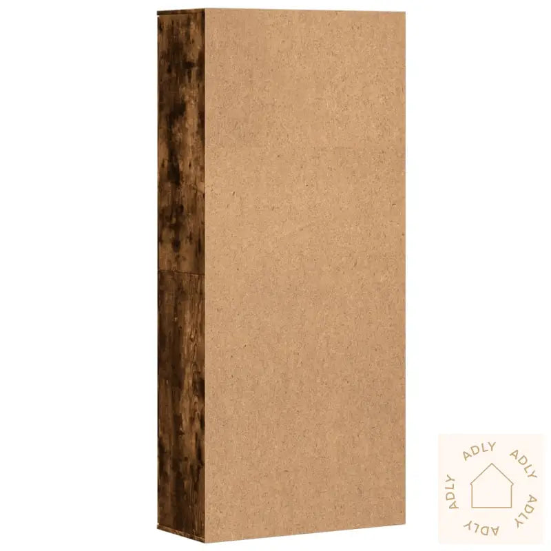 Highboard Røkt Eik 80X35X180 Cm Konstruert Tre
