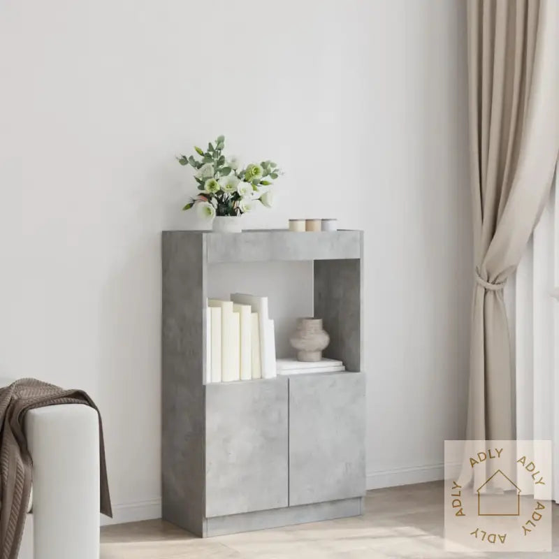 Highboard Betonggrå 63X33X100 Cm Konstruert Tre