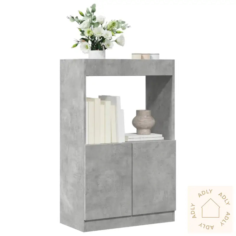 Highboard Betonggrå 63X33X100 Cm Konstruert Tre