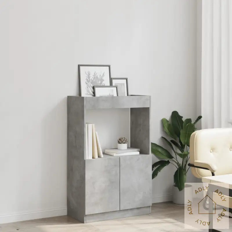 Highboard Betonggrå 63X33X100 Cm Konstruert Tre