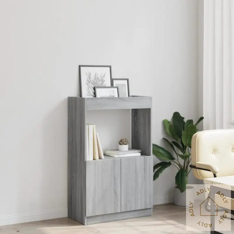 Highboard Grå Sonoma 63X33X100 Cm Konstruert Tre