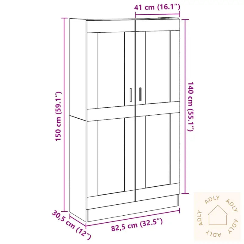Highboard Artisan Eik 82,5X30,5X150 Cm Konstruert Tre