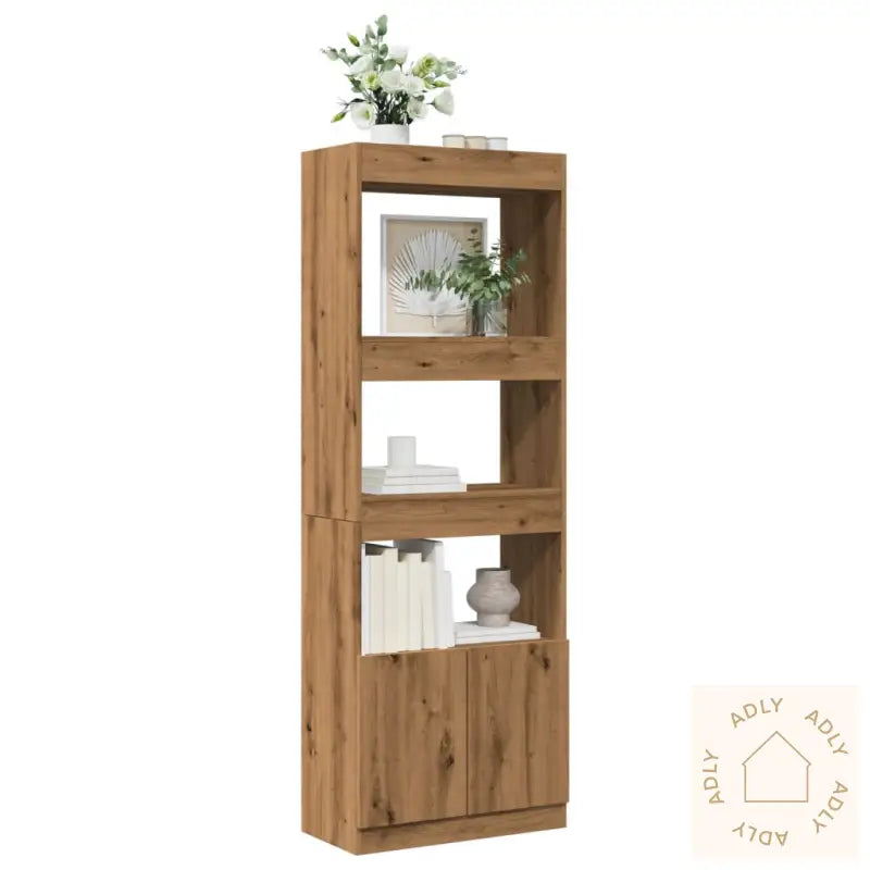 Highboard Artisan Eik 63X33X180 Cm Konstruert Tre
